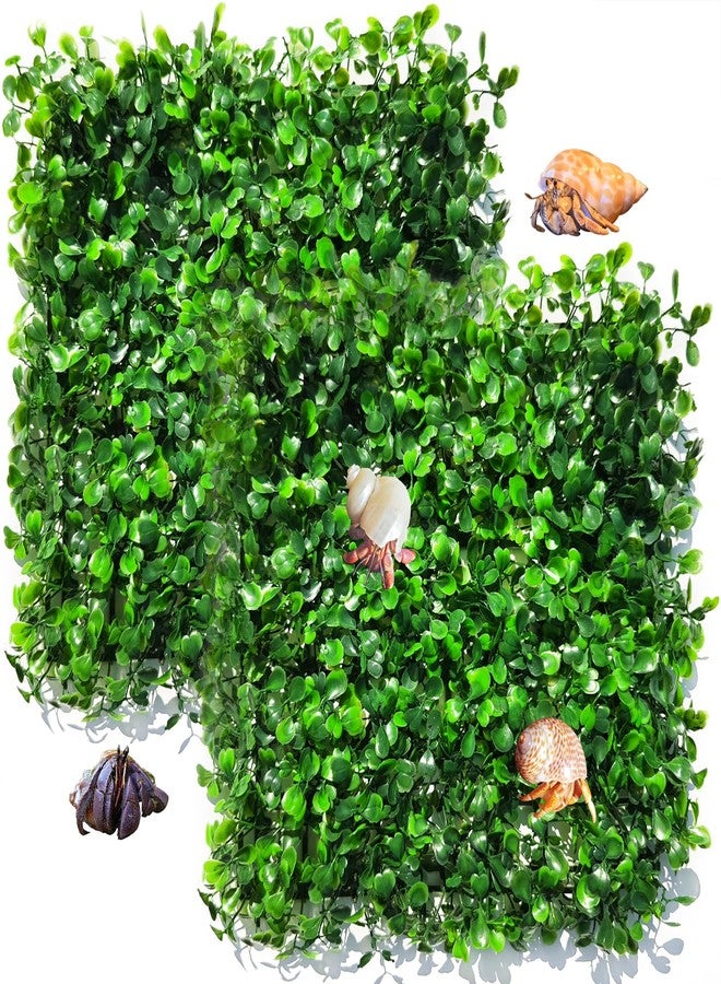 Anranmm 2 PCS Hermit Crab Climbing Toys Faux Grass Mat 10 x 10 Inch Fake Turf Hermit Crab Climbing Wall Square Plastic Aquarium Plants Lawn HermitCrabs Supplies Small Animals Cage Accessories - Image 1